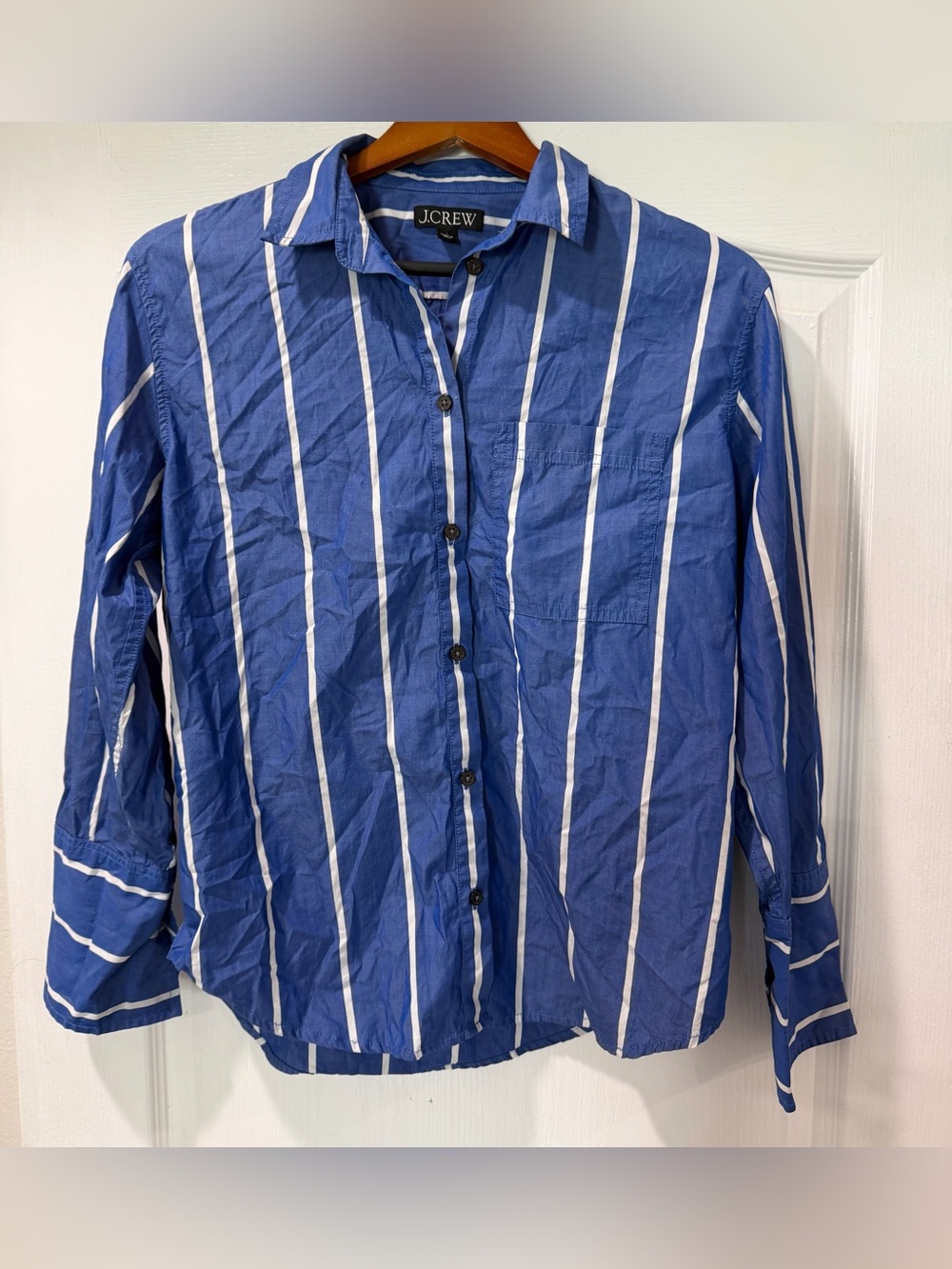 J. Crew Garcon cotton poplin shirt In seaside stripe size 6 - Picture 2 of 5